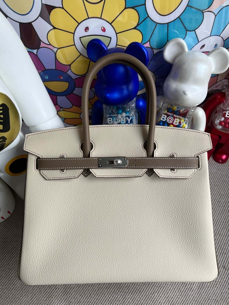 Hermes Mini Kelly 22 Pochette Bag ck80 Pearl Grey Swift GHW